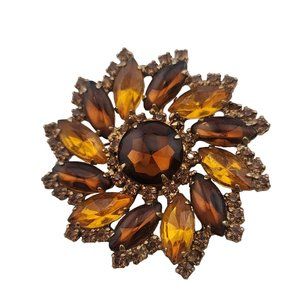 Vintage Unsigned Very Sparkly Rhinestone Brooch (A3372)